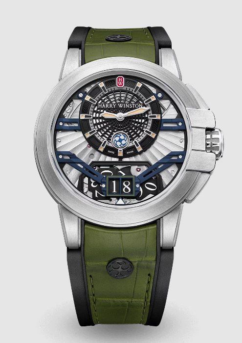 Best Harry Winston The Ocean Collection Zalium Variation Khaki/Black OCEABD42ZZ003 Replica Watch